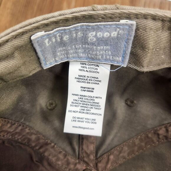 Life is Good Distressed Strapback Hat Cap Gray 'Optimism Can Take You Anywhere' - Picture 10 of 10